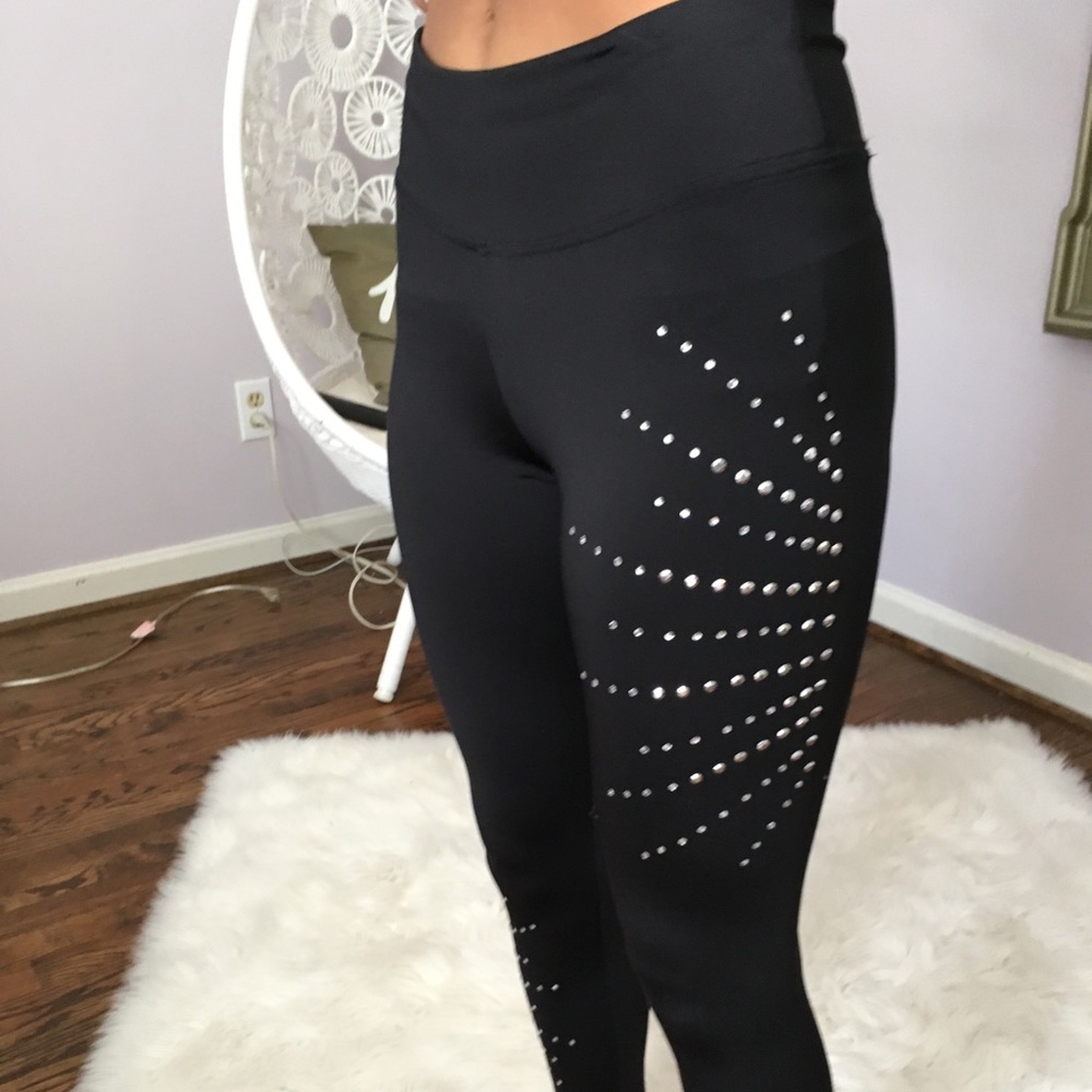 Rhinestone black yoga pants